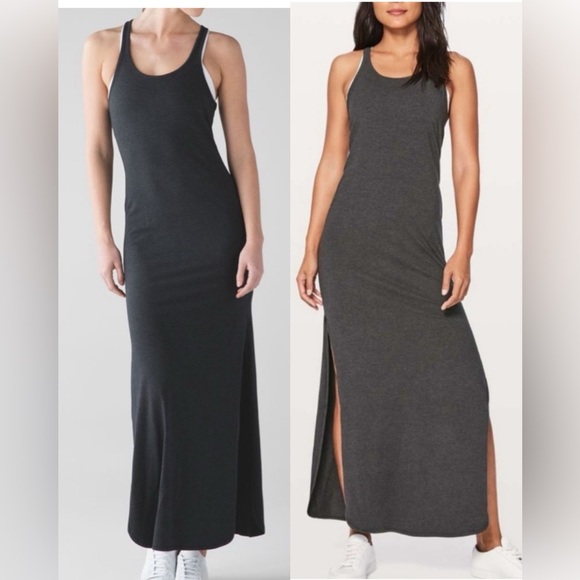 lululemon athletica Dresses & Skirts - Lululemon Refresh Maxi Dress in Charcoal ,size 6